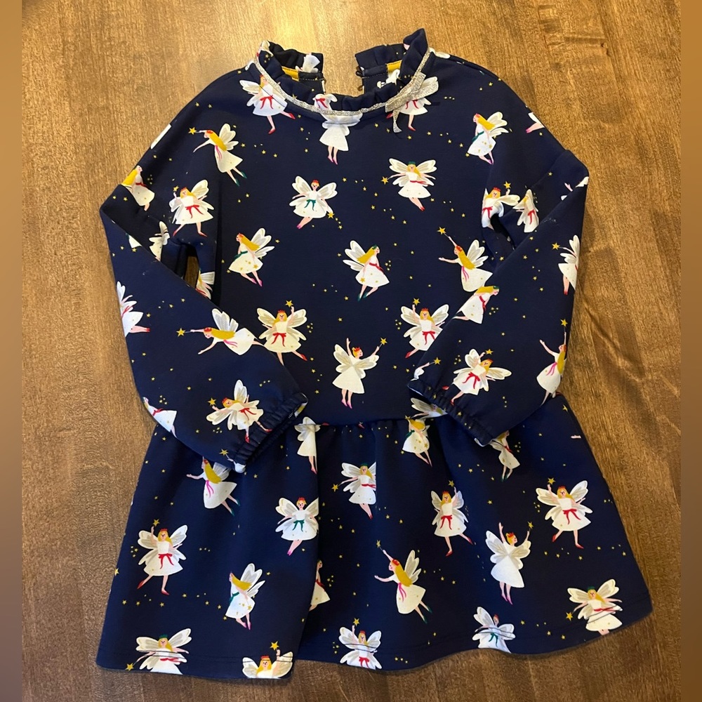 Mini Boden Navy & Gold Fairy Holiday Dress